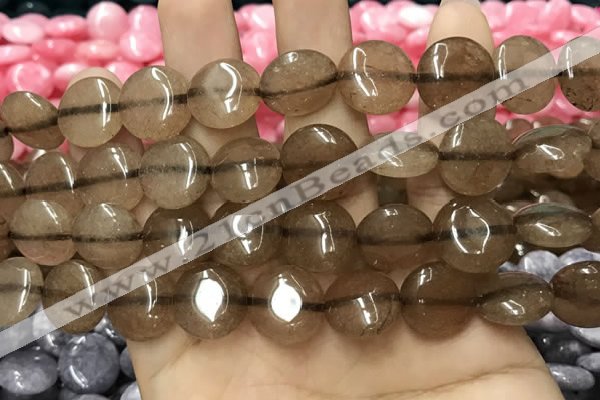 CCN5868 15 inches 15mm flat round candy jade beads Wholesale