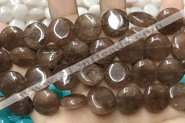 CCN5869 15 inches 15mm flat round candy jade beads Wholesale