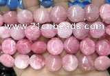 CCN5879 15 inches 15mm flat round candy jade beads Wholesale