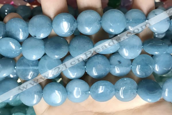 CCN5892 15 inches 15mm flat round candy jade beads Wholesale