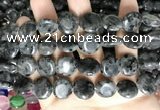 CCN5918 15 inches 15mm flat round black labradorite beads Wholesale