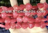 CCN5952 15 inches 14*14mm heart candy jade beads Wholesale