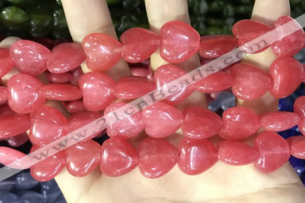 CCN5952 15 inches 14*14mm heart candy jade beads Wholesale