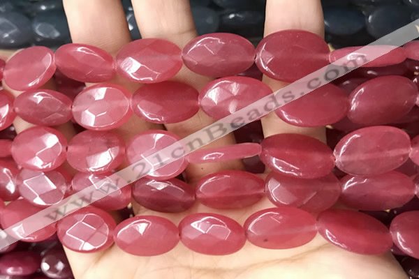 CCN5969 15 inches 13*18mm faceted oval candy jade beads