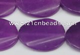 CCN618 15.5 inches 22*30mm twisted oval candy jade beads wholesale