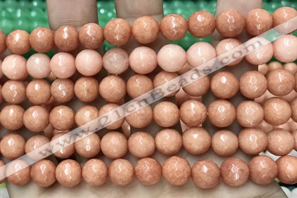 CCN6328 15.5 inches 8mm faceted round candy jade beads Wholesale