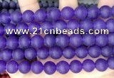 CCN6363 15.5 inches 6mm, 8mm, 10mm & 12mm round matte candy jade beads