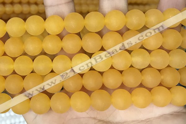 CCN6370 15.5 inches 6mm, 8mm, 10mm & 12mm round matte candy jade beads