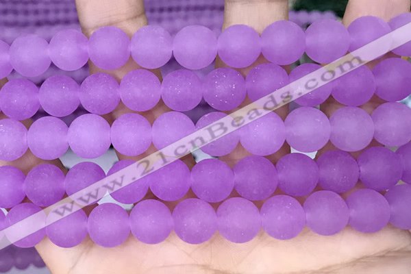 CCN6373 15.5 inches 6mm, 8mm, 10mm & 12mm round matte candy jade beads