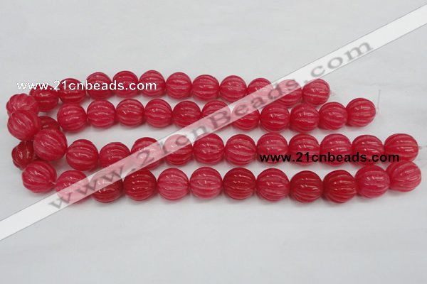 CCN677 15.5 inches 16mm carved round candy jade beads wholesale