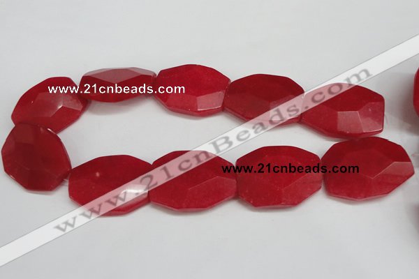 CCN693 15.5 inches 30*40mm faceted octagonal candy jade beads
