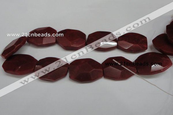 CCN694 15.5 inches 30*40mm faceted octagonal candy jade beads