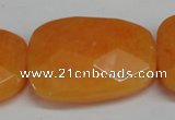 CCN700 15.5 inches 30*40mm faceted trapezoid candy jade beads