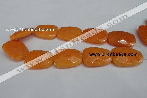 CCN700 15.5 inches 30*40mm faceted trapezoid candy jade beads