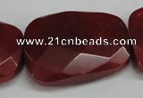 CCN705 15.5 inches 30*40mm faceted trapezoid candy jade beads