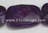 CCN706 15.5 inches 30*40mm faceted trapezoid candy jade beads