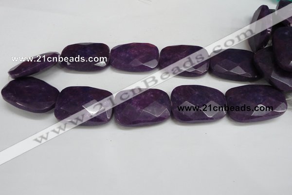 CCN706 15.5 inches 30*40mm faceted trapezoid candy jade beads