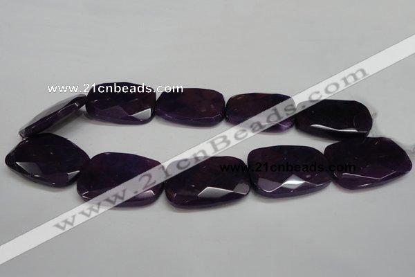 CCN707 15.5 inches 30*40mm faceted trapezoid candy jade beads