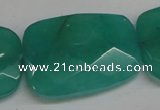 CCN709 15.5 inches 30*40mm faceted trapezoid candy jade beads