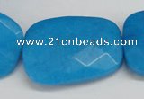 CCN711 15.5 inches 30*40mm faceted trapezoid candy jade beads