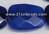 CCN712 15.5 inches 30*40mm faceted trapezoid candy jade beads