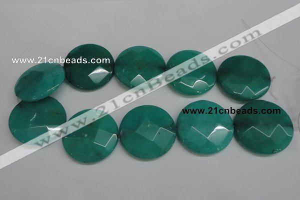 CCN715 15.5 inches 40mm faceted coin candy jade beads