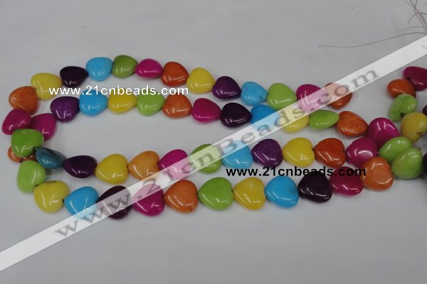 CCN727 15.5 inches 15*15mm heart candy jade beads wholesale