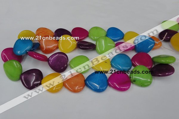 CCN729 15.5 inches 25*25mm heart candy jade beads wholesale