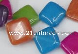 CCN730 15.5 inches 15*15mm diamond candy jade beads wholesale