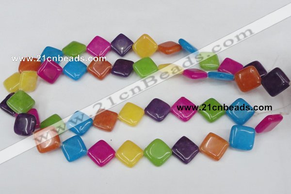 CCN730 15.5 inches 15*15mm diamond candy jade beads wholesale