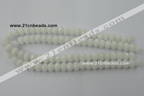 CCN904 15.5 inches 9*12mm faceted rondelle candy jade beads