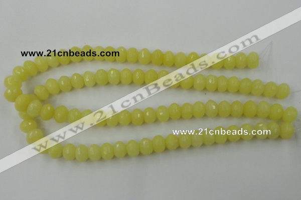 CCN907 15.5 inches 9*12mm faceted rondelle candy jade beads