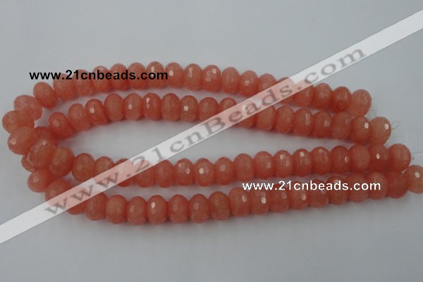 CCN918 15.5 inches 10*14mm faceted rondelle candy jade beads