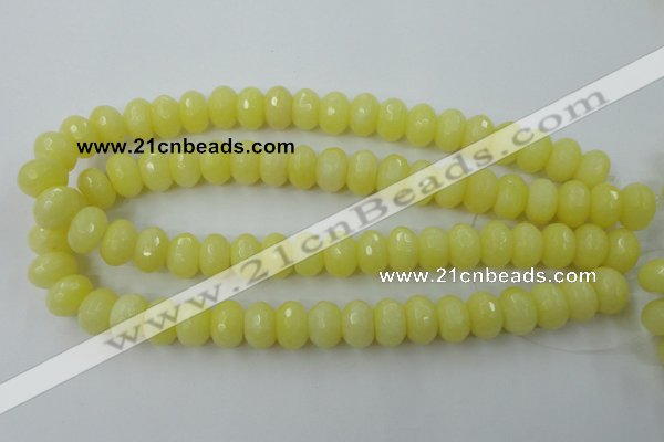 CCN919 15.5 inches 10*14mm faceted rondelle candy jade beads