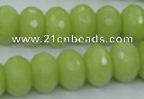 CCN923 15.5 inches 10*14mm faceted rondelle candy jade beads