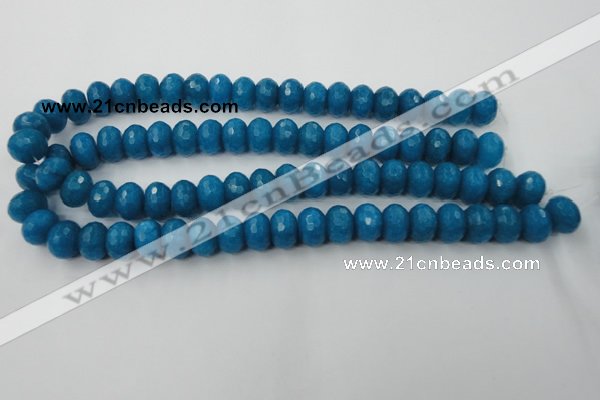 CCN925 15.5 inches 10*14mm faceted rondelle candy jade beads