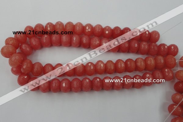 CCN931 15.5 inches 12*16mm faceted rondelle candy jade beads