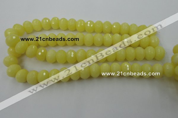 CCN932 15.5 inches 12*16mm faceted rondelle candy jade beads