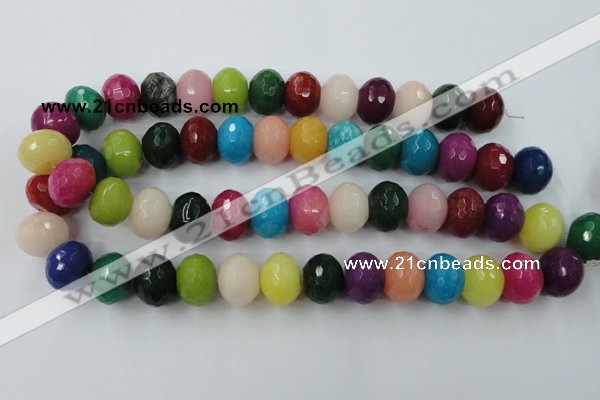 CCN956 15.5 inches 14*18mm faceted rondelle mixed color candy jade beads