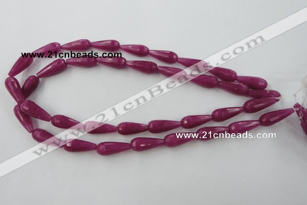 CCN975 15.5 inches 9*22mm faceted teardrop candy jade beads