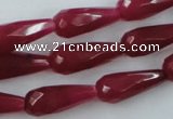 CCN976 15.5 inches 9*22mm faceted teardrop candy jade beads