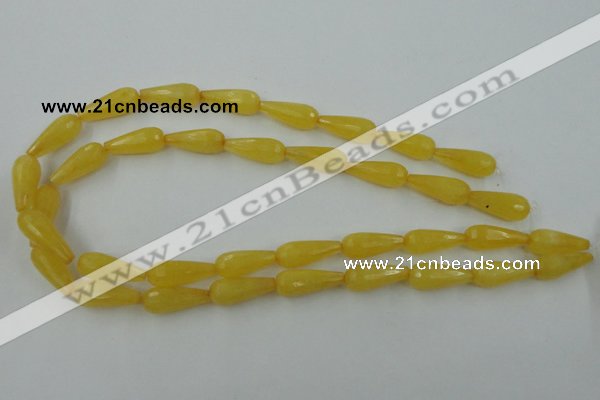 CCN977 15.5 inches 9*22mm faceted teardrop candy jade beads