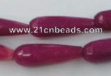 CCN983 15.5 inches 10*30mm faceted teardrop candy jade beads