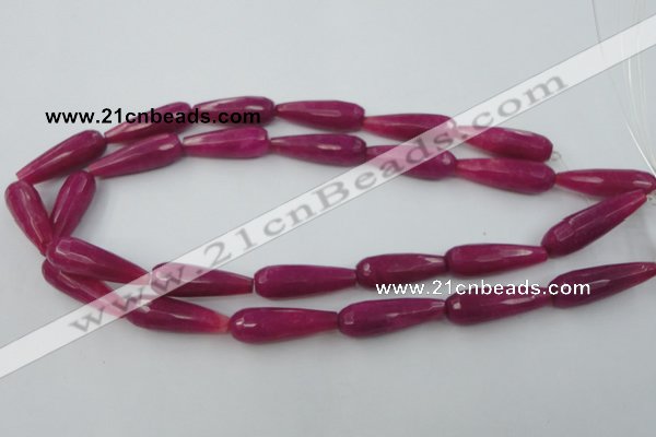 CCN983 15.5 inches 10*30mm faceted teardrop candy jade beads