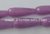 CCN984 15.5 inches 10*30mm faceted teardrop candy jade beads