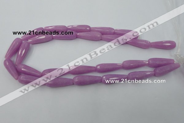 CCN984 15.5 inches 10*30mm faceted teardrop candy jade beads