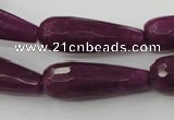 CCN985 15.5 inches 10*30mm faceted teardrop candy jade beads