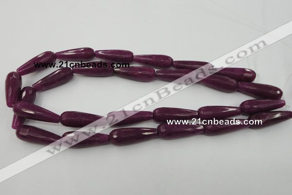 CCN985 15.5 inches 10*30mm faceted teardrop candy jade beads