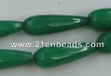 CCN986 15.5 inches 10*30mm faceted teardrop candy jade beads