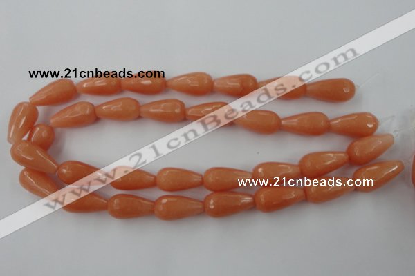 CCN987 15.5 inches 13*25mm faceted teardrop candy jade beads